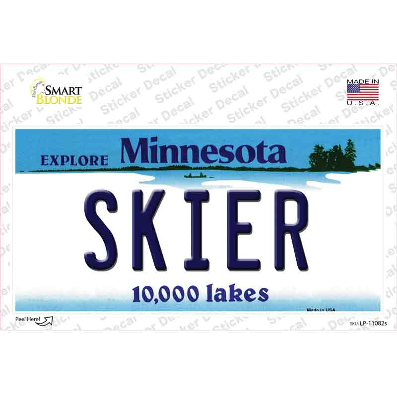 LP-11082s-M Skier Minnesota State Novelty Sticker Decal, Medium