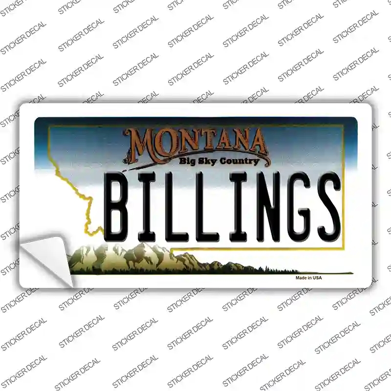 LP-11090s-XL Billings Montana State Novelty Sticker Decal, Extra Large