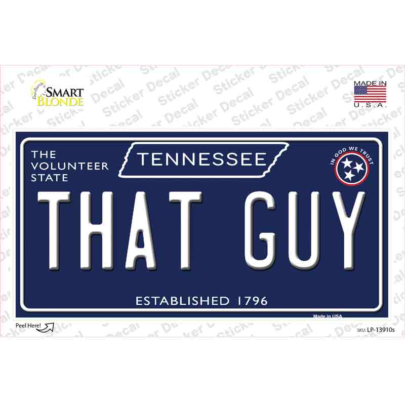 LP-13910s-M That Guy Tennessee Blue Novelty Sticker Decal, Medium