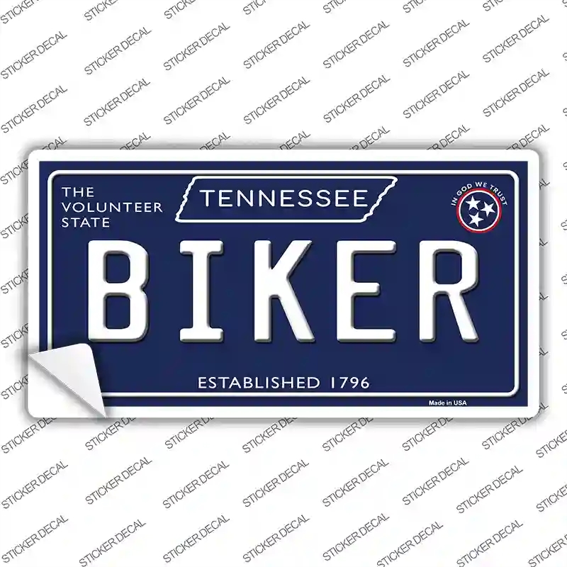 LP-13918s-L Biker Tennessee Blue Novelty Sticker Decal, Large