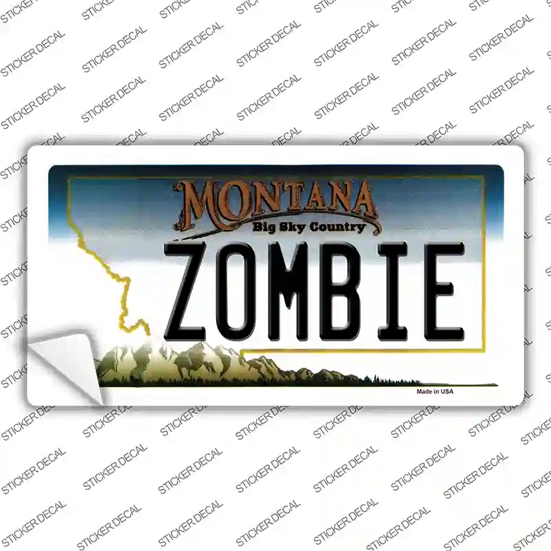 LP-11107s-S Zombie Montana State Novelty Sticker Decal, Small