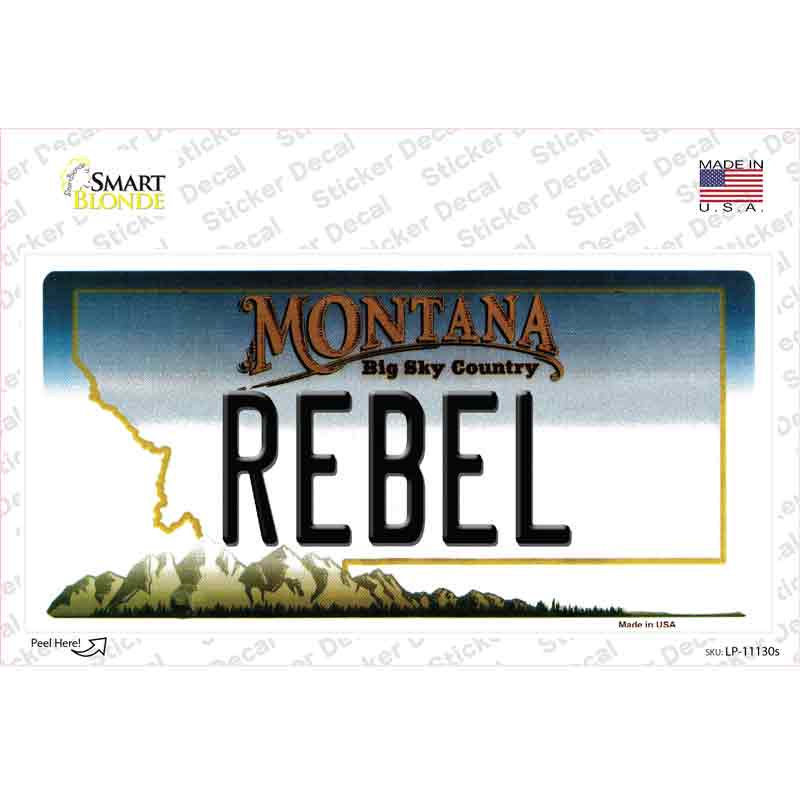 LP-11130s-M Rebel Montana State Novelty Sticker Decal, Medium