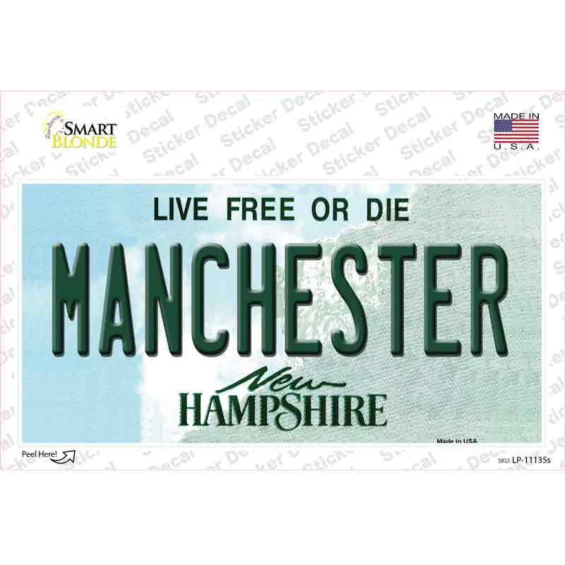 LP-11135s-M Manchester   Hampshire State Novelty Sticker Decal, Medium