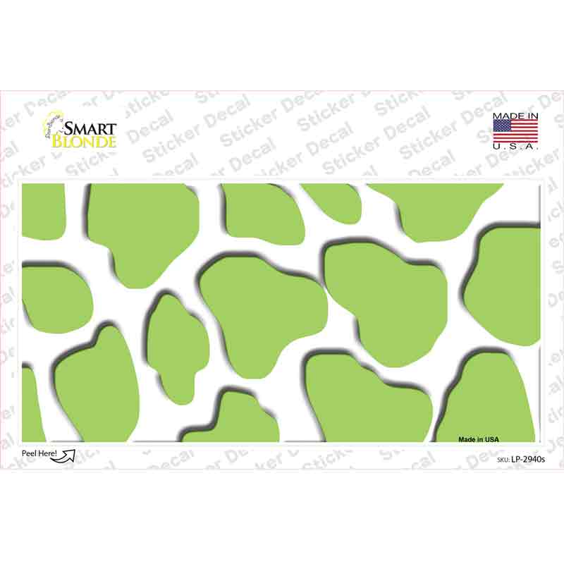 LP-2940s-M Lime Green White Giraffe Novelty Sticker Decal, Medium