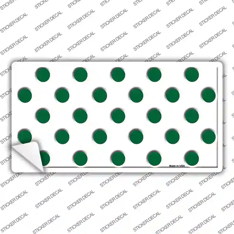 LP-2976s-L Green White Polka Dot Novelty Sticker Decal, Large