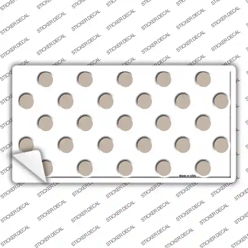 LP-2984s-XL Tan White Polka Dot Novelty Sticker Decal, Extra Large