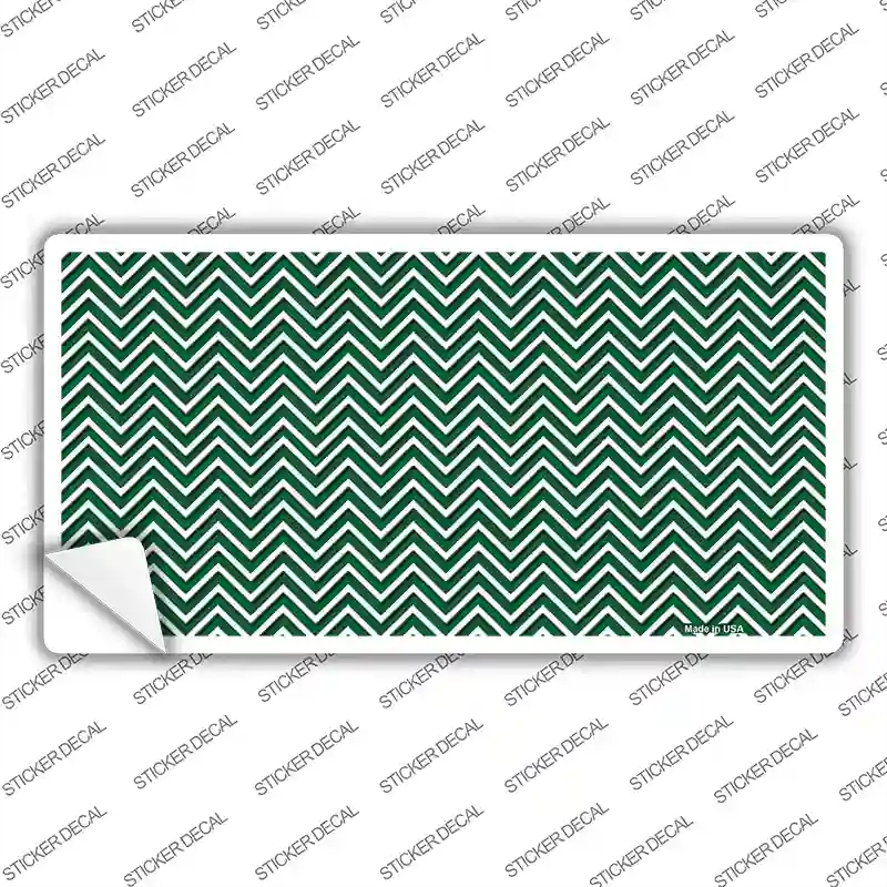 LP-2716s-XL Green White Chevron Novelty Sticker Decal, Extra Large