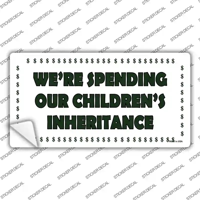 LP-271s-L Spending Inheritance Novelty Sticker Decal, Large