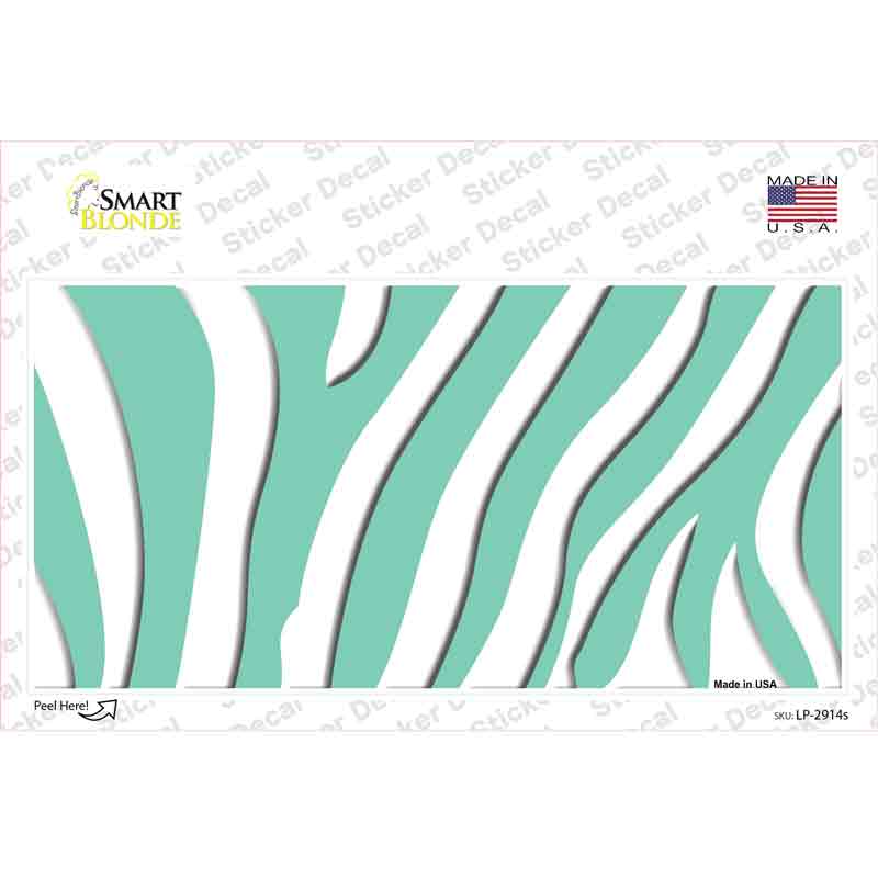 LP-2914s-M Mint White Zebra Novelty Sticker Decal, Medium