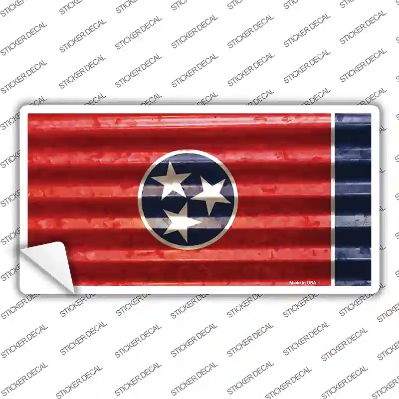 LP-11983s-S Tennessee Corrugated Flag Novelty Sticker Decal, Small