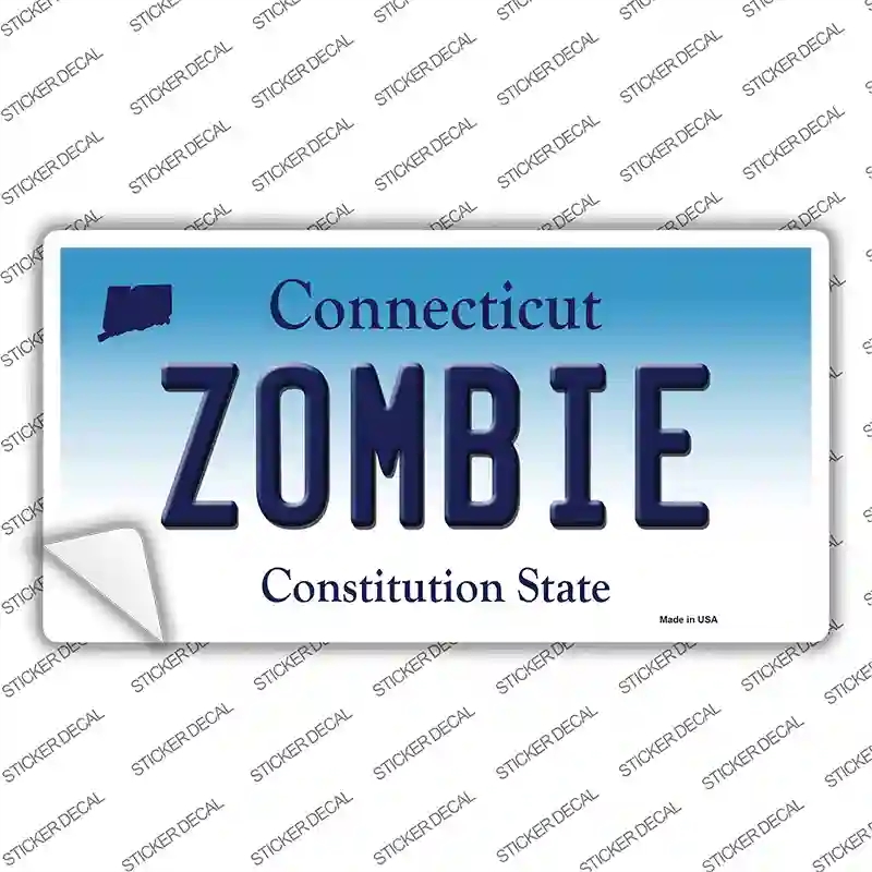 LP-10912s-S Zombie Connecticut Novelty Sticker Decal, Small