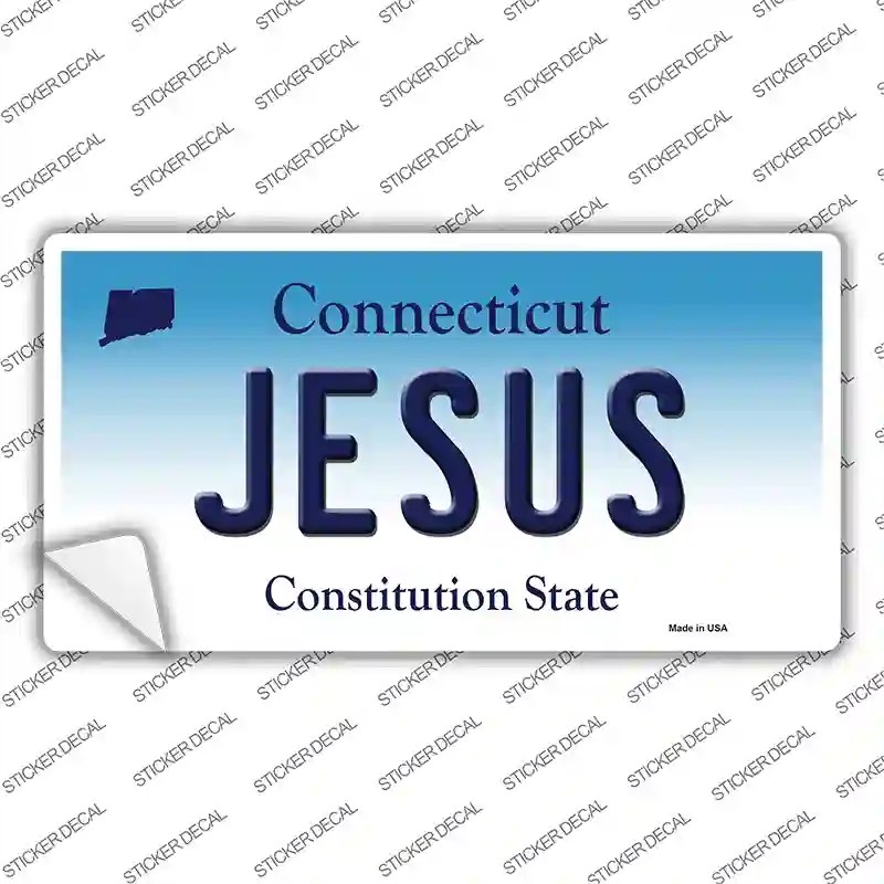 LP-10914s-S Jesus Connecticut Novelty Sticker Decal, Small