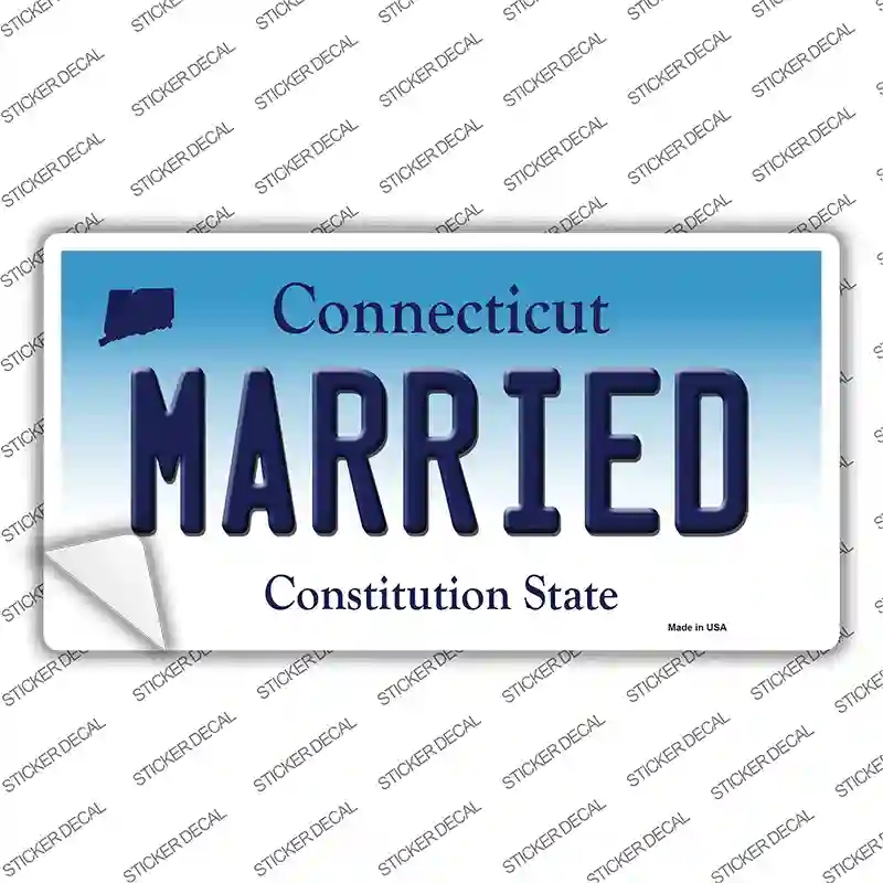 LP-10932s-L Married Connecticut Novelty Sticker Decal, Large