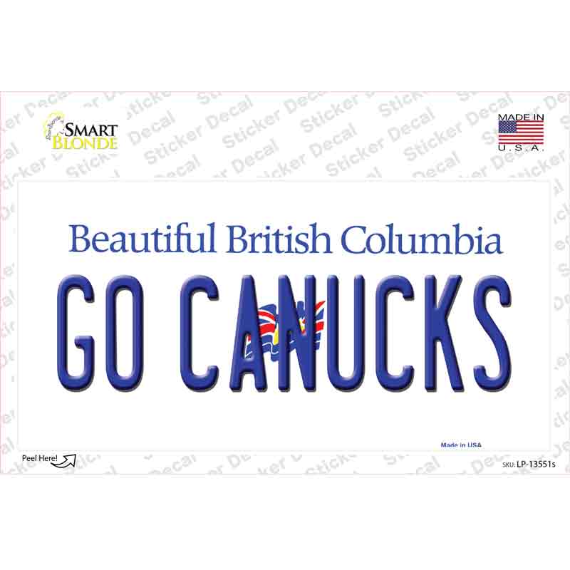 LP-13551s-M Go Canucks Novelty Sticker Decal, Medium