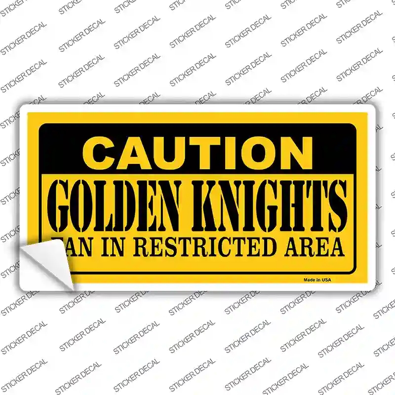 LP-13572s-L Caution Golden Knights Novelty Sticker Decal, Large