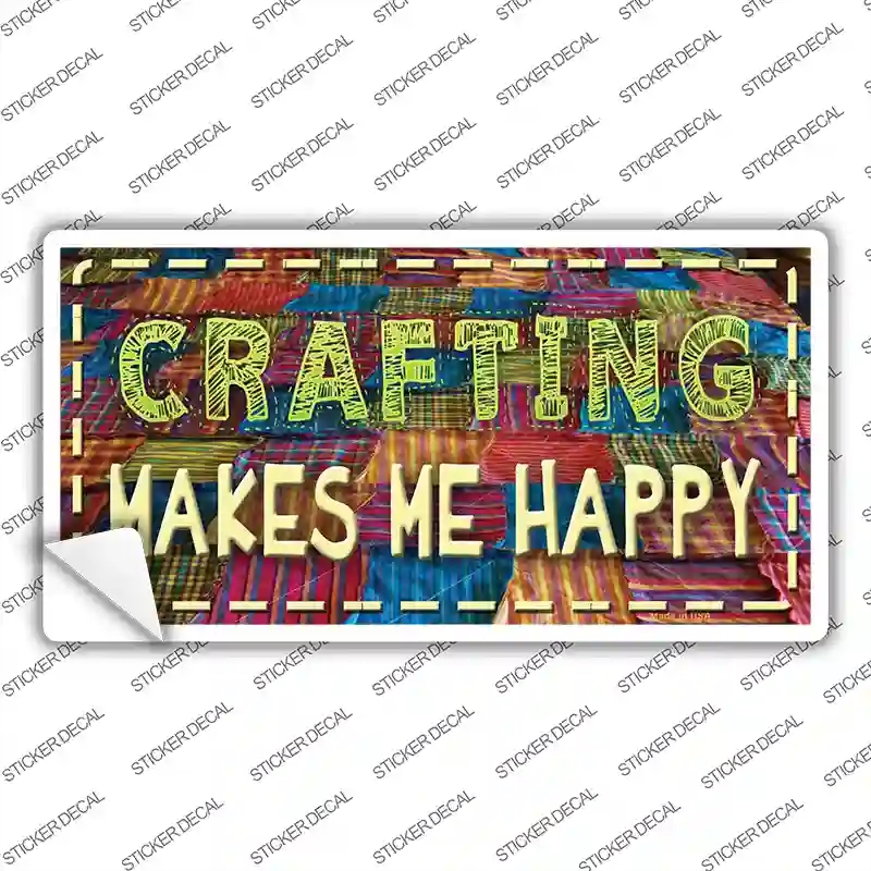 LP-13594s-L Crafting Makes Me Happy Novelty Sticker Decal, Large