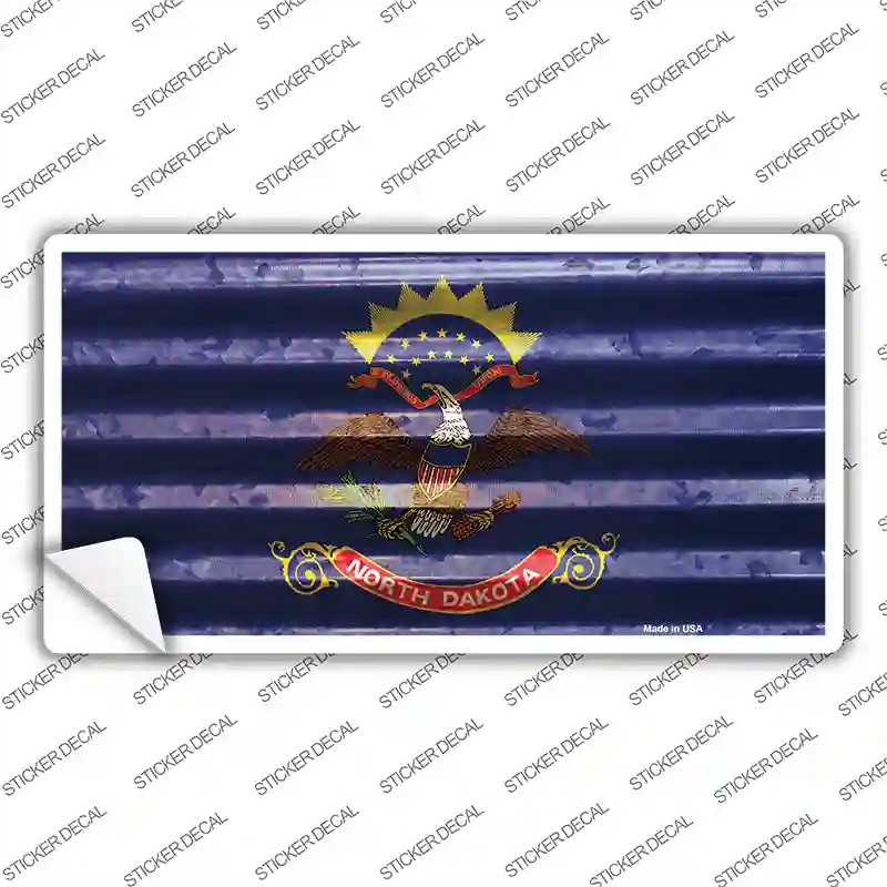 LP-11975s-S North Dakota Corrugated Flag Novelty Sticker Decal, Small
