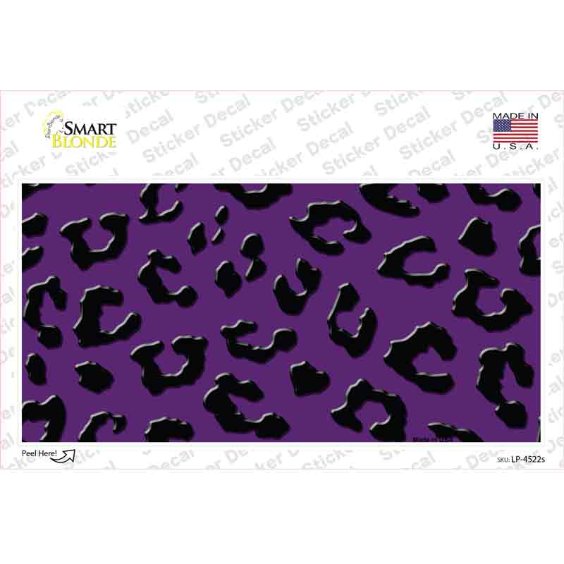 LP-4522s-M Purple Black Cheetah Novelty Sticker Decal, Medium