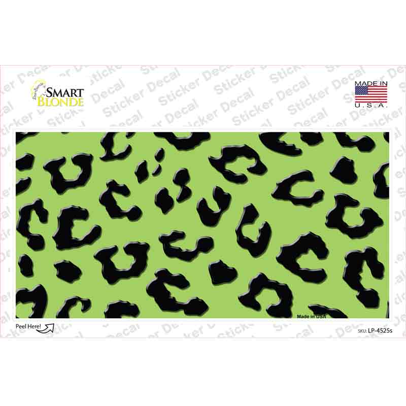 LP-4525s-M Lime Green Black Cheetah Novelty Sticker Decal, Medium