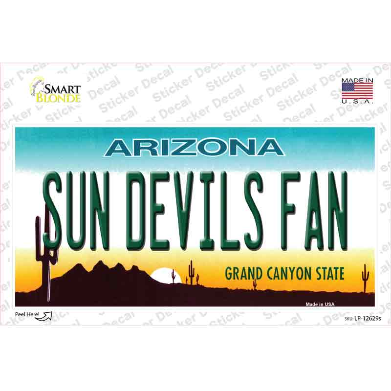 LP-12629s-M Sun Devils Fan Novelty Sticker Decal, Medium