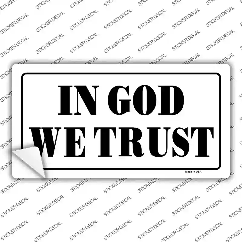 LP-261s-XL In God We Trust White Novelty Sticker Decal, Extra Large