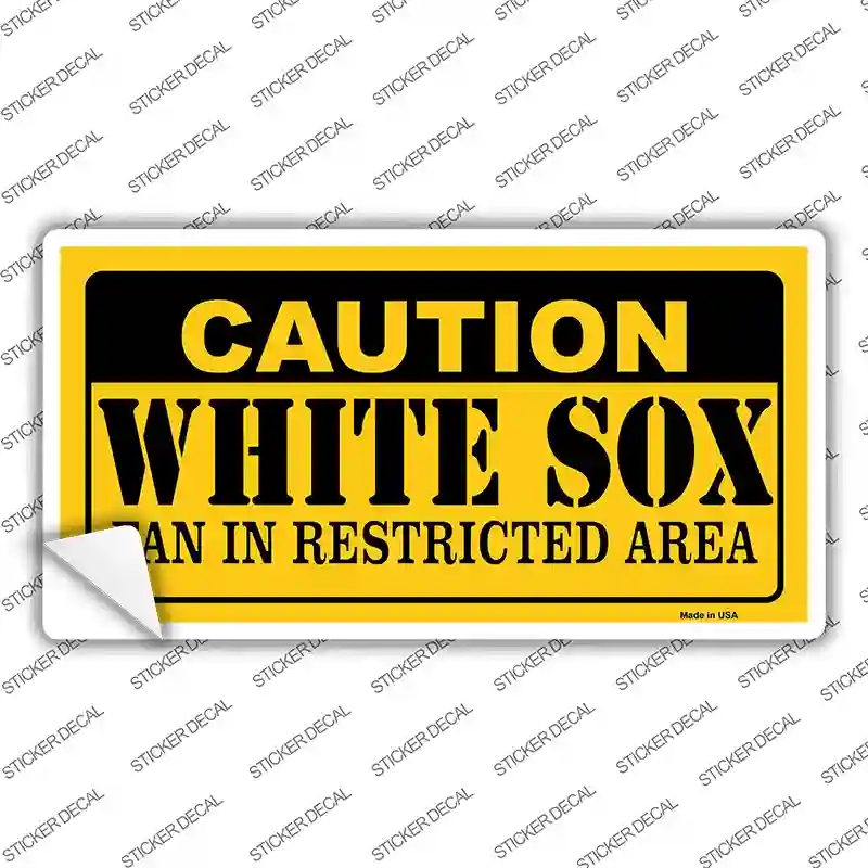 LP-2629s-XL Caution White Sox Fan Novelty Sticker Decal, Extra Large
