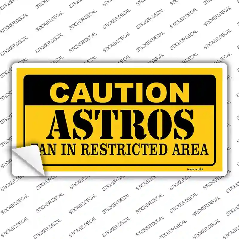 LP-2635s-L Caution Astros Fan Novelty Sticker Decal, Large