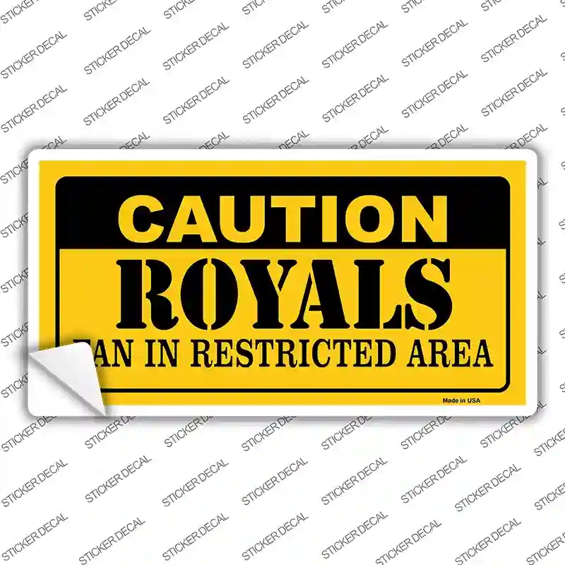LP-2636s-S Caution Royals Fan Novelty Sticker Decal, Small