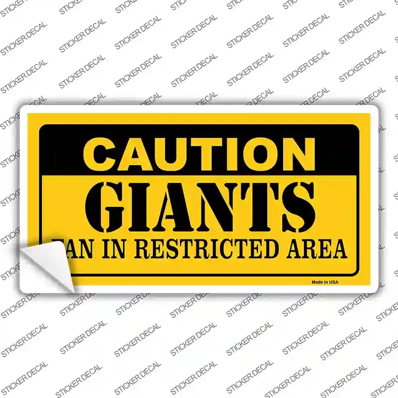 LP-2645s-L Caution Giants Fan Novelty Sticker Decal, Large