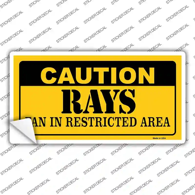 LP-2647s-S Caution Rays Fan Novelty Sticker Decal, Small