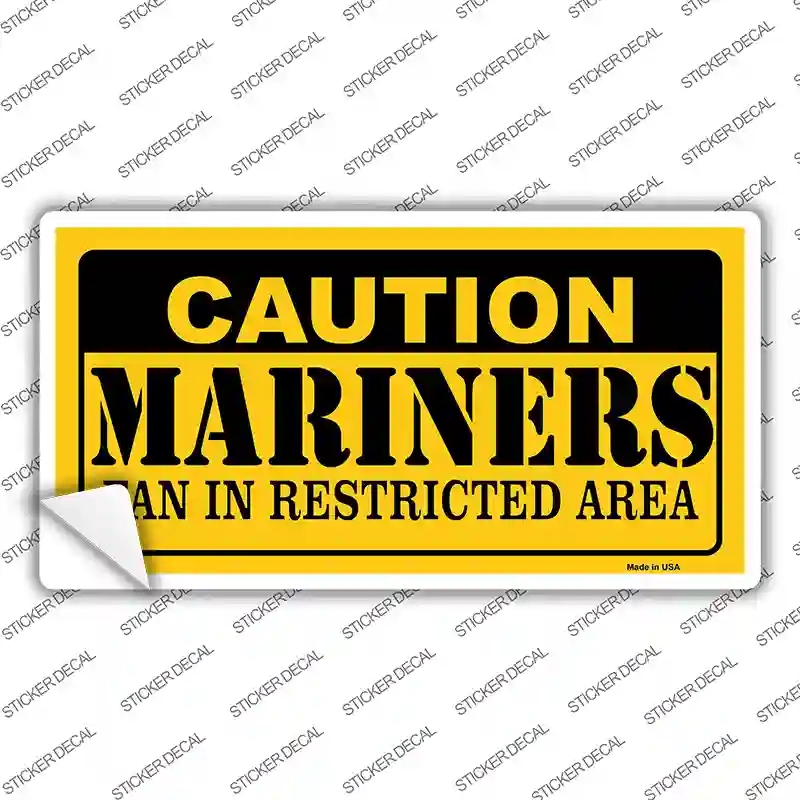 LP-2650s-XL Caution Mariners Fan Novelty Sticker Decal, Extra Large