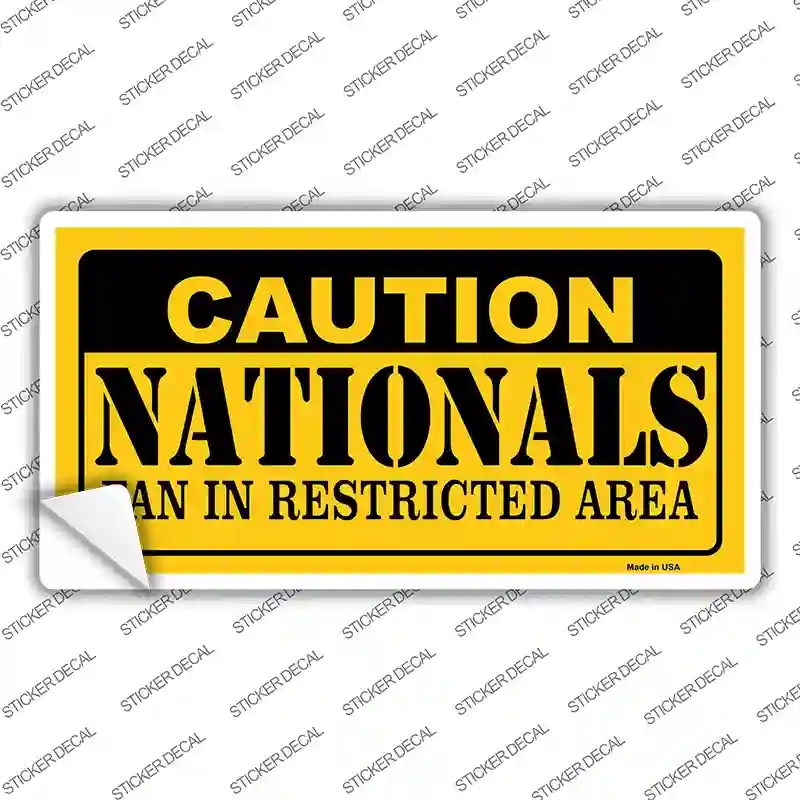 LP-2652s-XL Caution Nationals Fan Novelty Sticker Decal, Extra Large