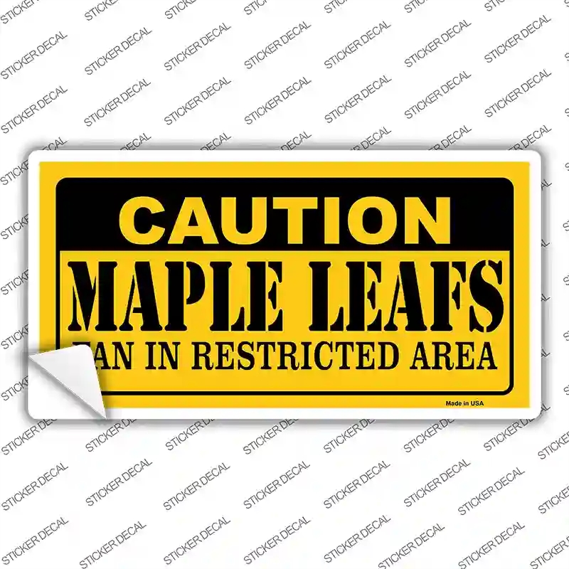 LP-2666s-XL Caution Maple Leafs Novelty Sticker Decal, Extra Large