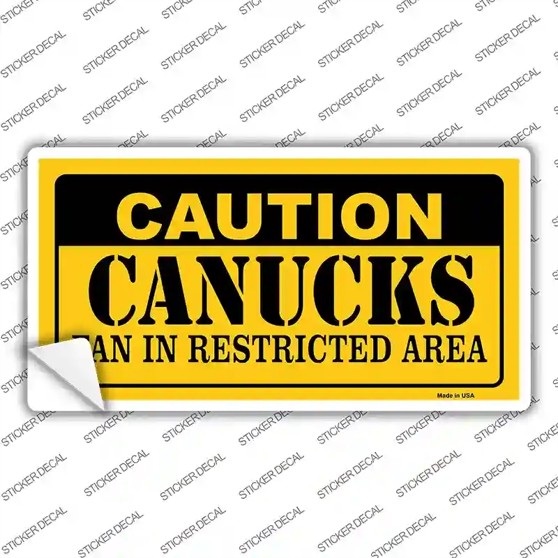 LP-2683s-L Caution Canucks Novelty Sticker Decal, Large