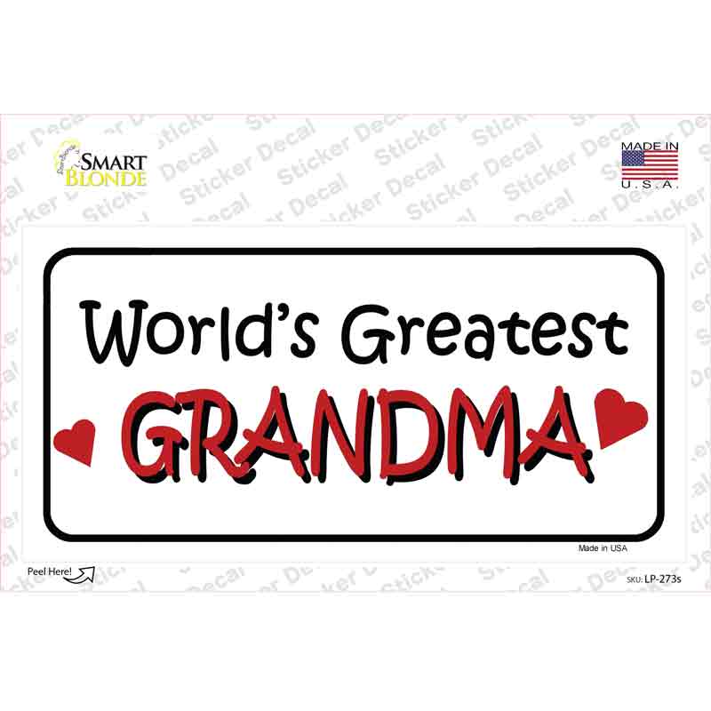LP-273s-M Worlds Greatest Grandma Novelty Sticker Decal, Medium