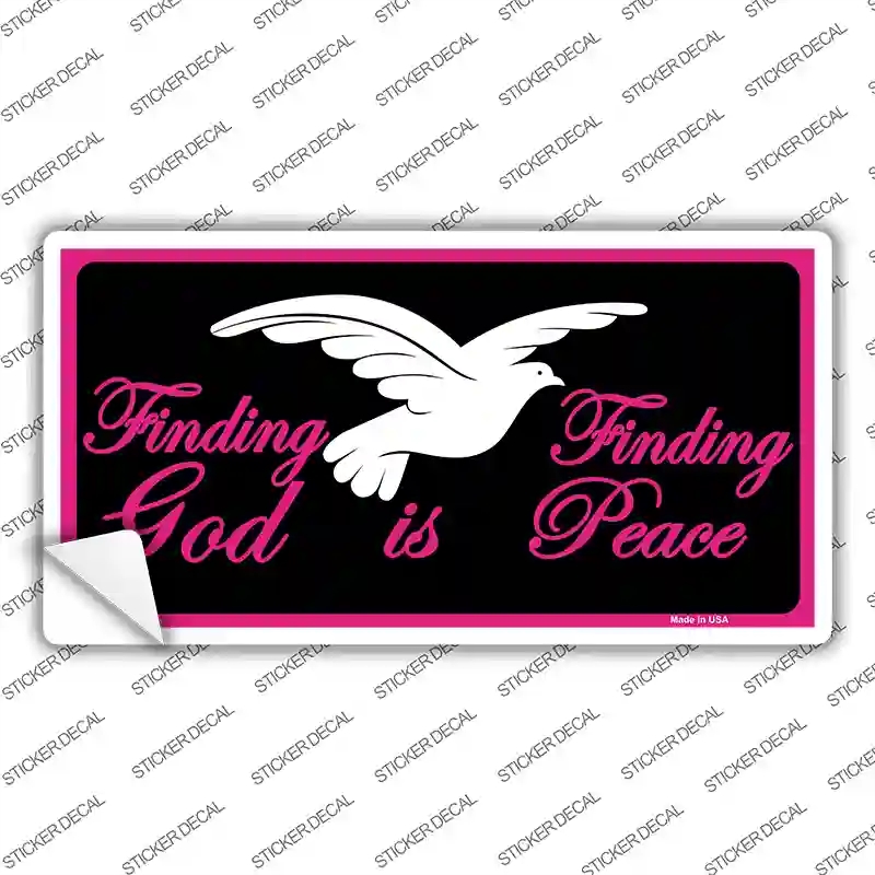 LP-2891s-XL Finding God Finding Peace Black Novelty Sticker Decal, Extra Large