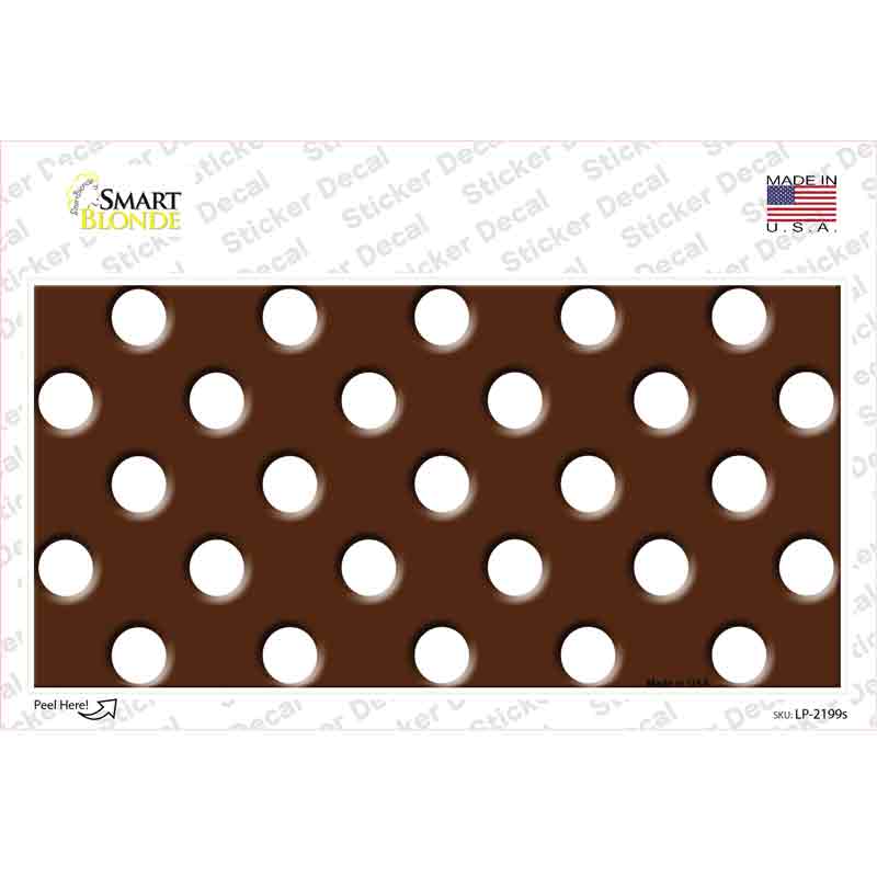 LP-2199s-M White Brown Polka Dots Novelty Sticker Decal, Medium
