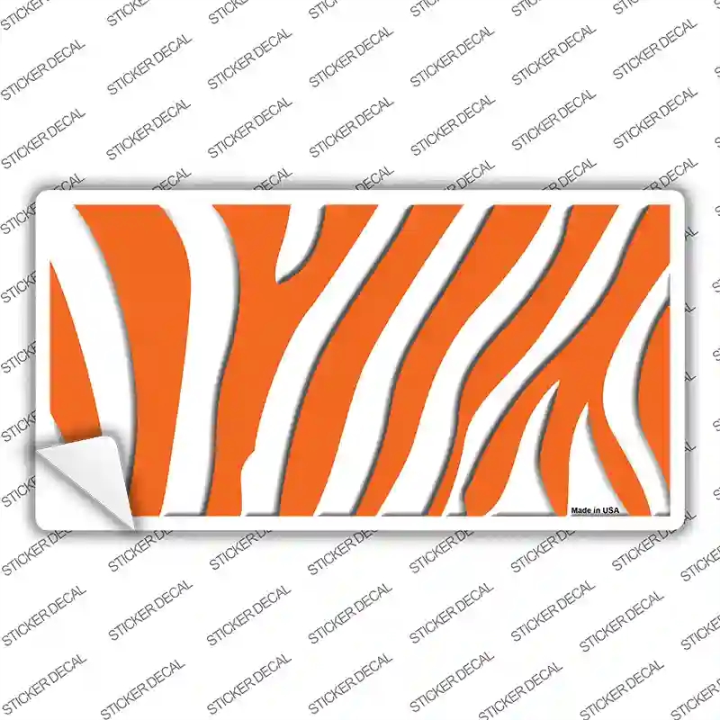 LP-2206s-S Orange White Zebra Novelty Sticker Decal, Small