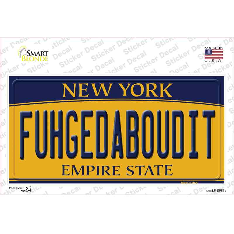 LP-8983s-M Fuhgedaboudit   York Novelty Sticker Decal, Medium