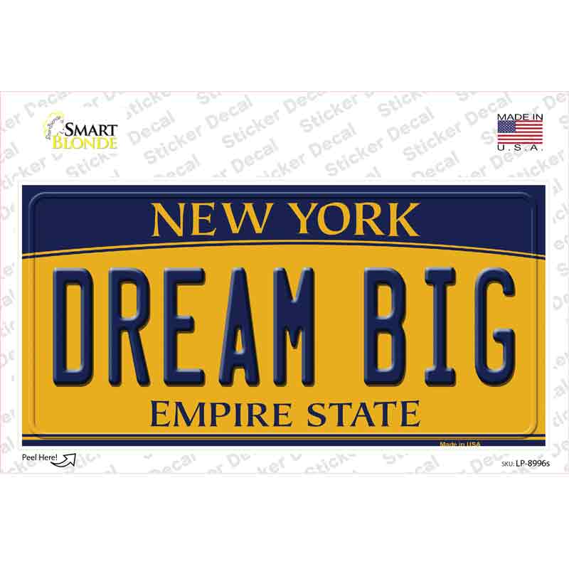LP-8996s-M Dream Big   York Novelty Sticker Decal, Medium