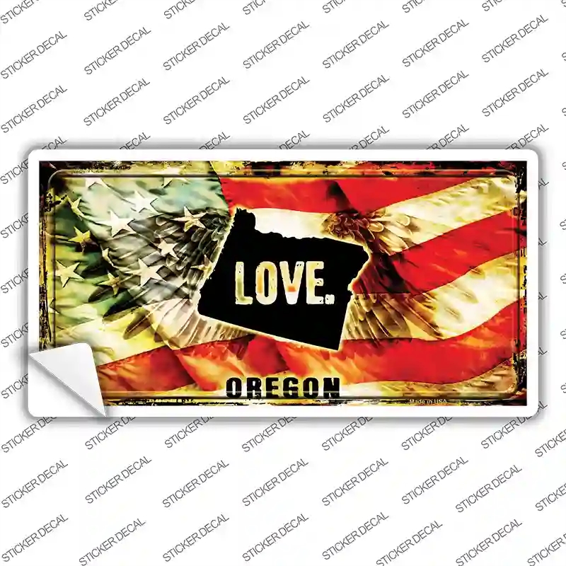 LP-8623s-XL Oregon Love Novelty Sticker Decal, Extra Large