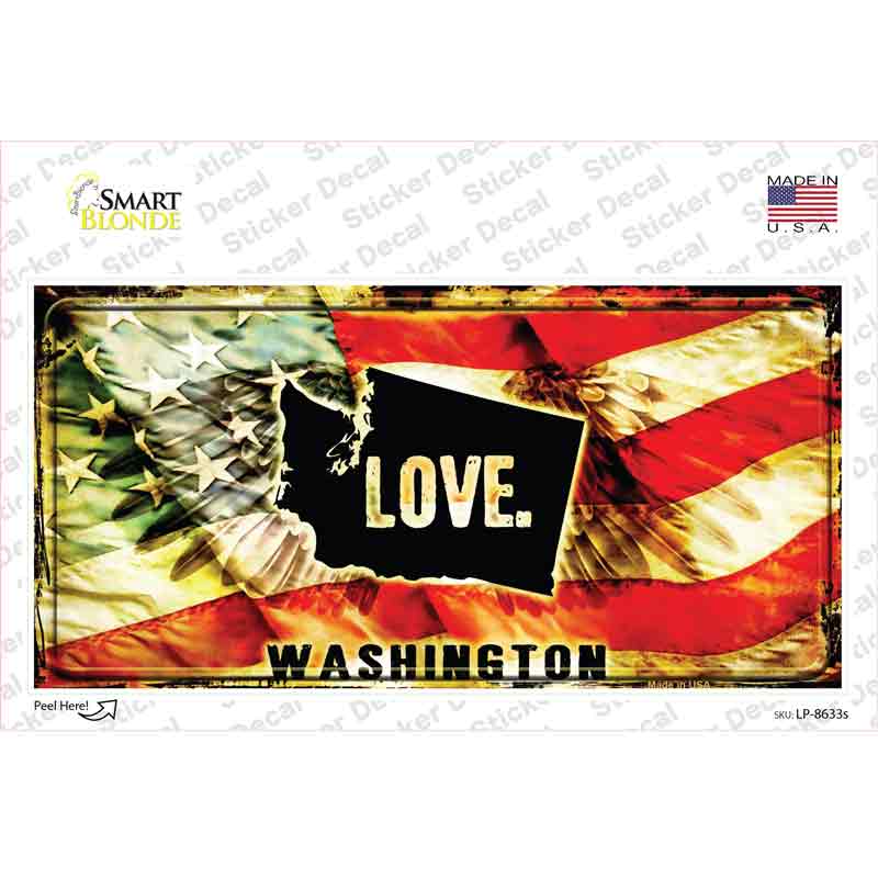 LP-8633s-M Washington Love Novelty Sticker Decal, Medium
