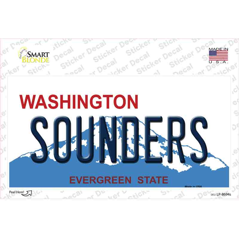 LP-8694s-M Sounders Washington Novelty Sticker Decal, Medium