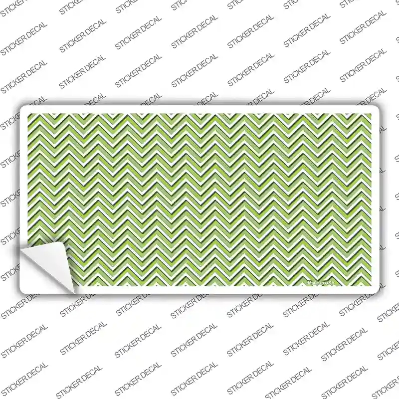 LP-2687s-S Lime Green White Chevron Novelty Sticker Decal, Small