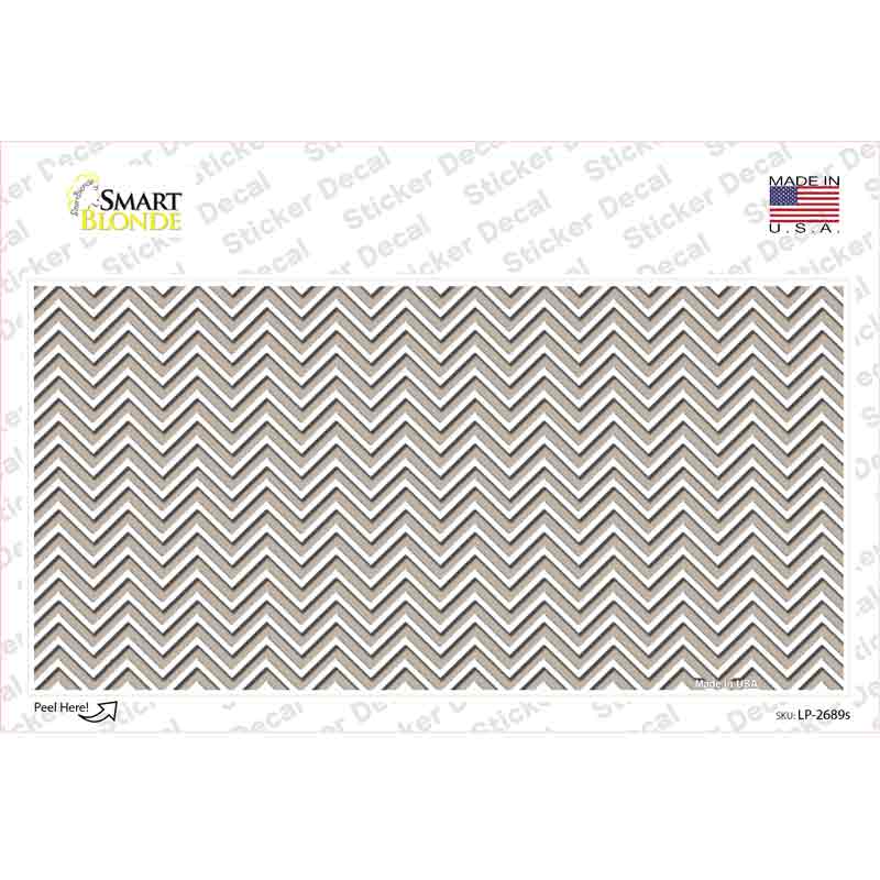LP-2689s-M Tan White Chevron Novelty Sticker Decal, Medium
