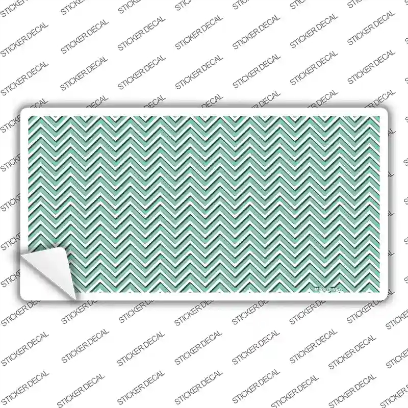 LP-2698s-S Mint White Chevron Novelty Sticker Decal, Small