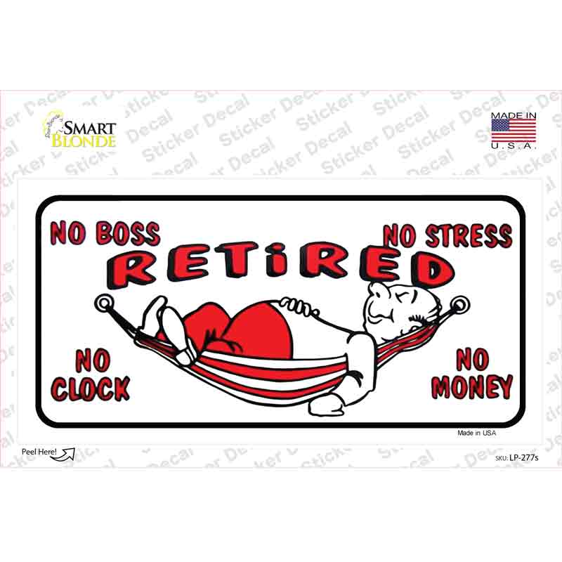 LP-277s-M Retired with Hammock Novelty Sticker Decal, Medium