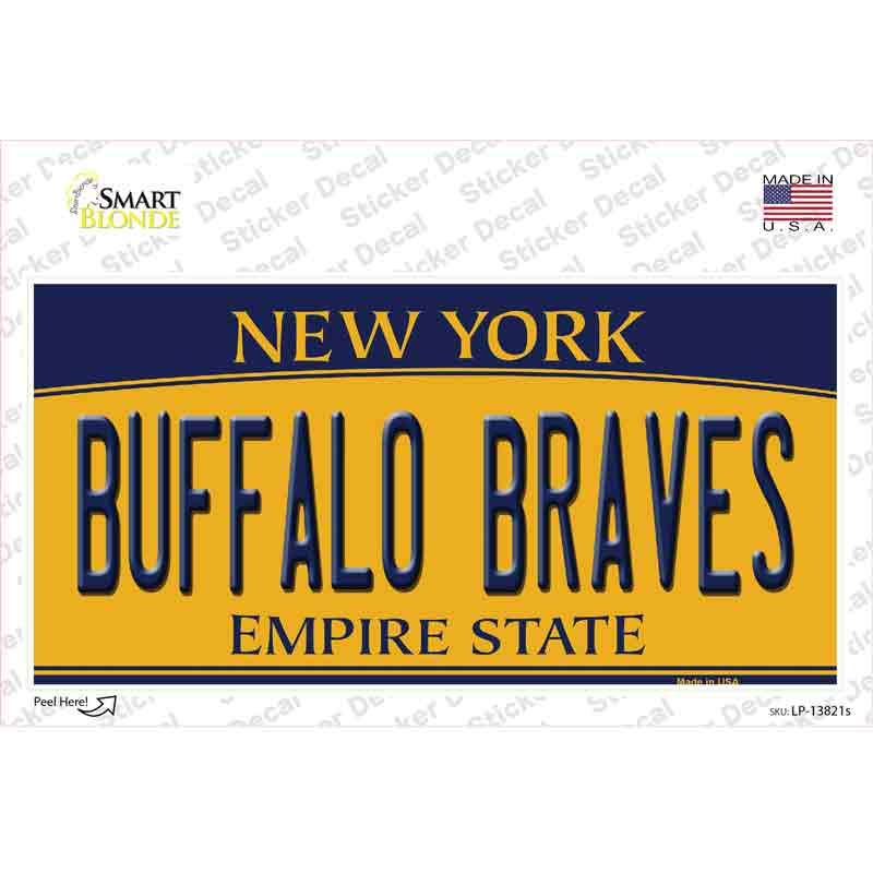 LP-13821s-M Buffalo Braves   York Novelty Sticker Decal, Medium