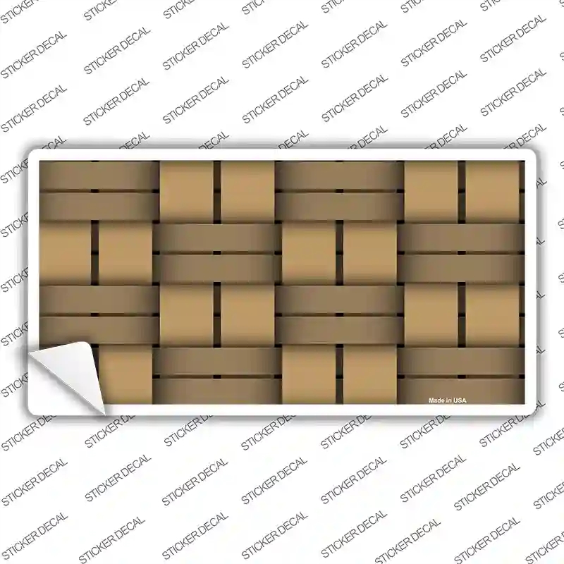 LP-5085s-L Weave Tan Novelty Sticker Decal, Large