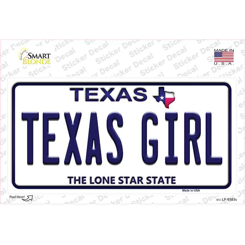 LP-9383s-M Texas Girl Novelty Sticker Decal, Medium